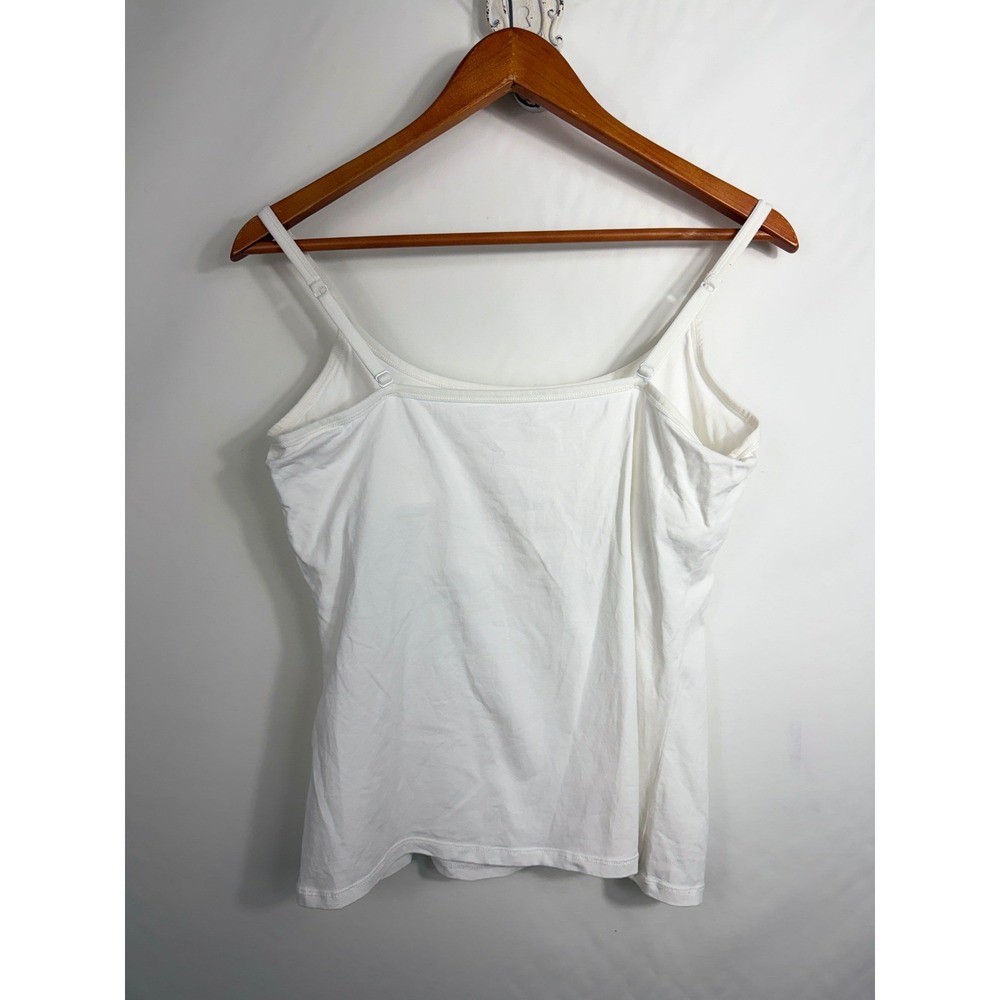 Pact Camisole Women L White Organic Cotton Stretch Adjustable Strap Tank Top - Picture 6 of 6